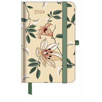 Agenda Semainier 2024: Planificateur Francais A5 , Joli Cadeau original  femme , Motif Fleurs (French Edition)
