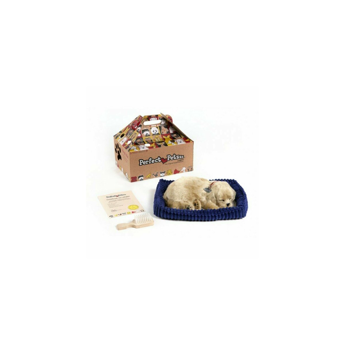 Chiot Perfect Petzzz – Golden Retriever – Peluche Réaliste Qui Respire – Avec Lit Et Boîte – Piles Incluses