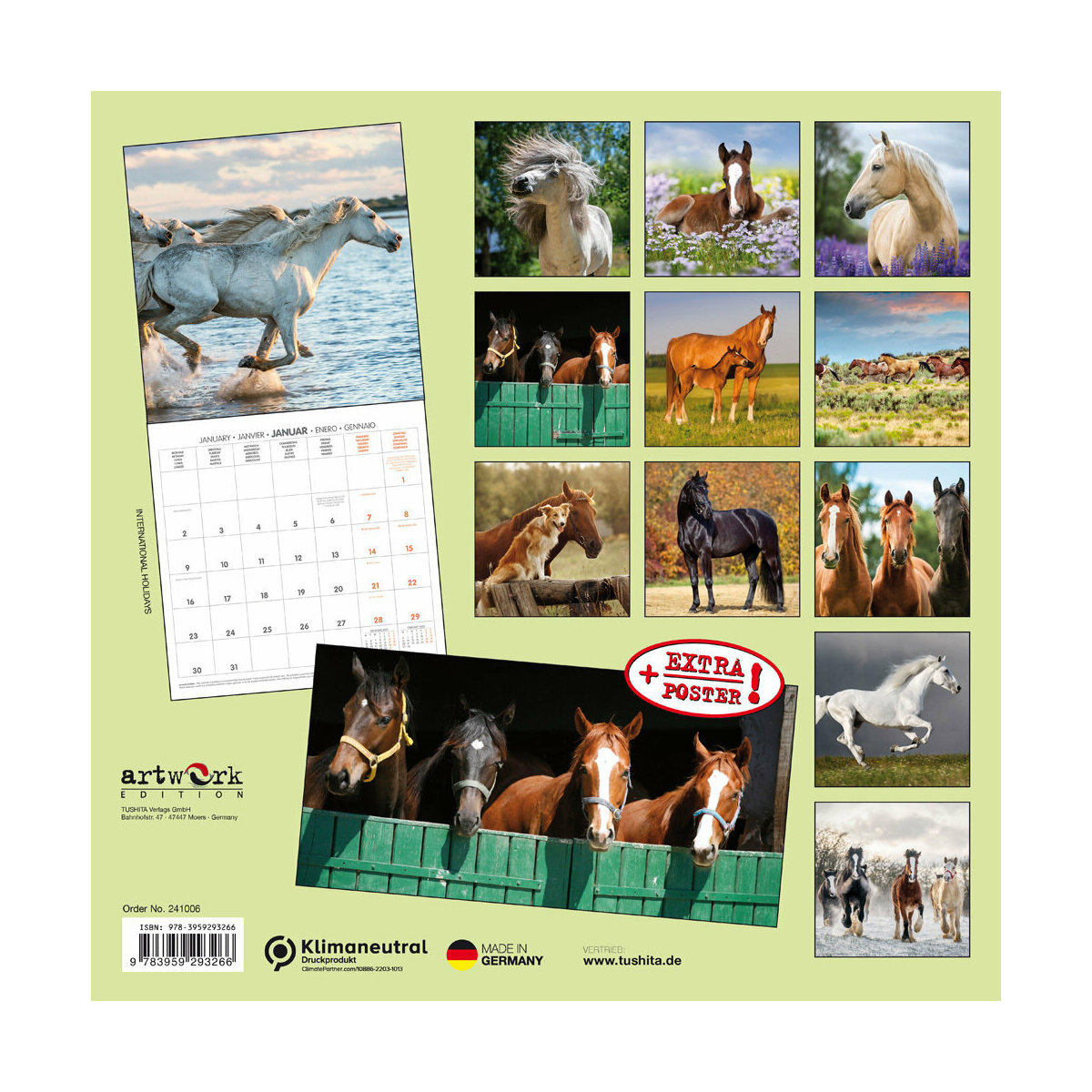 Calendrier 2024 Chevaux 30x30cm - Calendriers - CADEAUX -  -  Livres + cadeaux + jeux