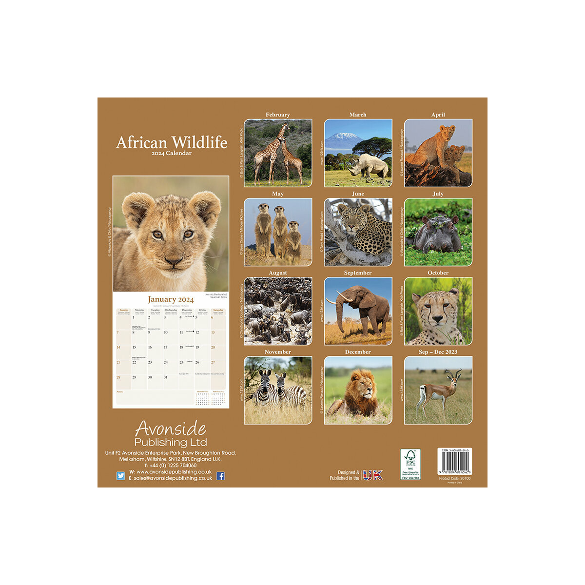 Calendrier 2024 Animaux sauvages