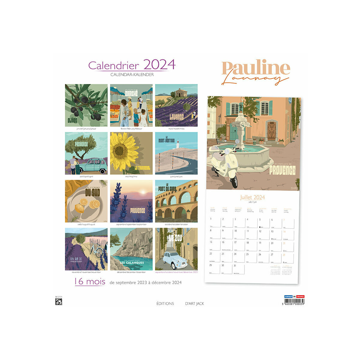 Calendrier chevalet 2024 Un air de vacances en Provence - Pauline