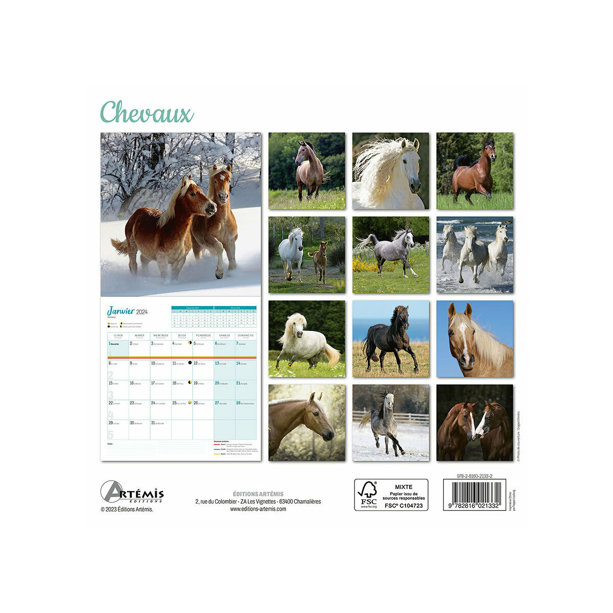 Calendrier 2024 Chevaux