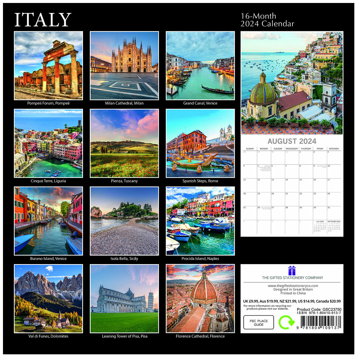 Calendrier 2024 Italie 30x30cm