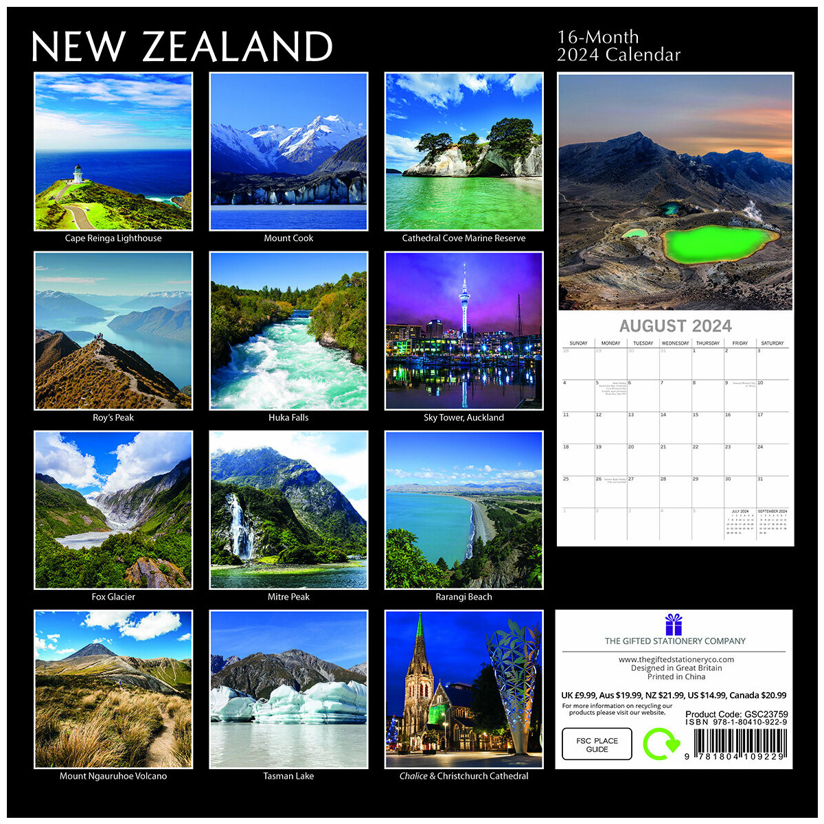 Découvre le magnifique calendrier 2024 avec des images de la  Nouvelle-Zélande ! !! 
