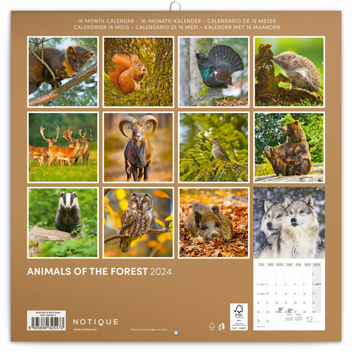 Calendrier 2024 Animaux de la forêt