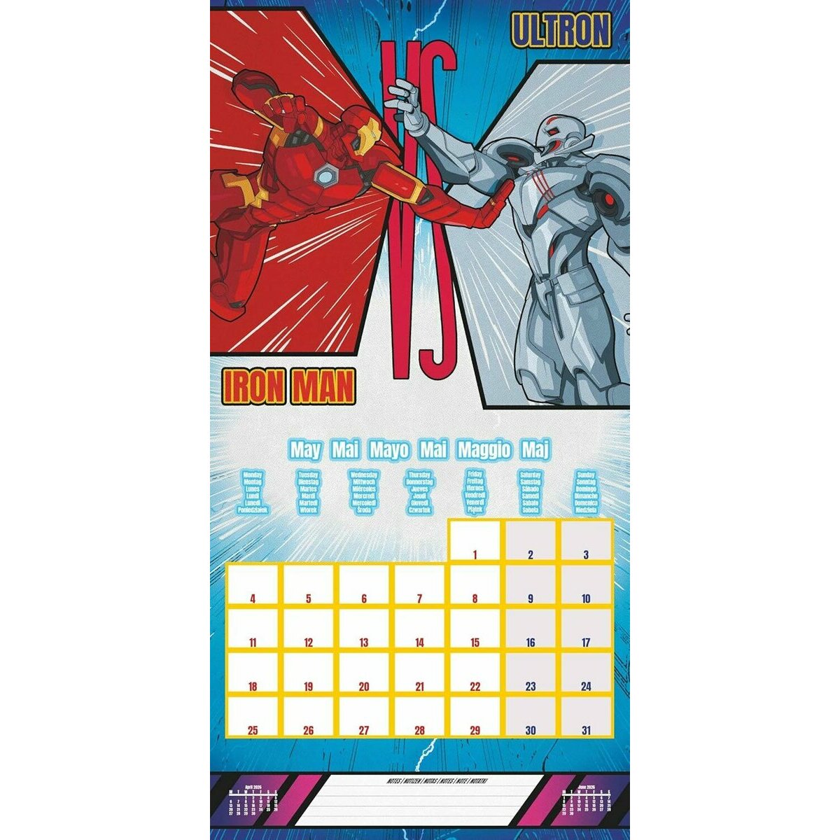 Grupo Erik - Calendrier Mural 2024/2025 DC Comics | Calendrier Mensuel 30x60cm - De Janvier 2025 à Décembre 2025 : Danilo Promotions Ltd