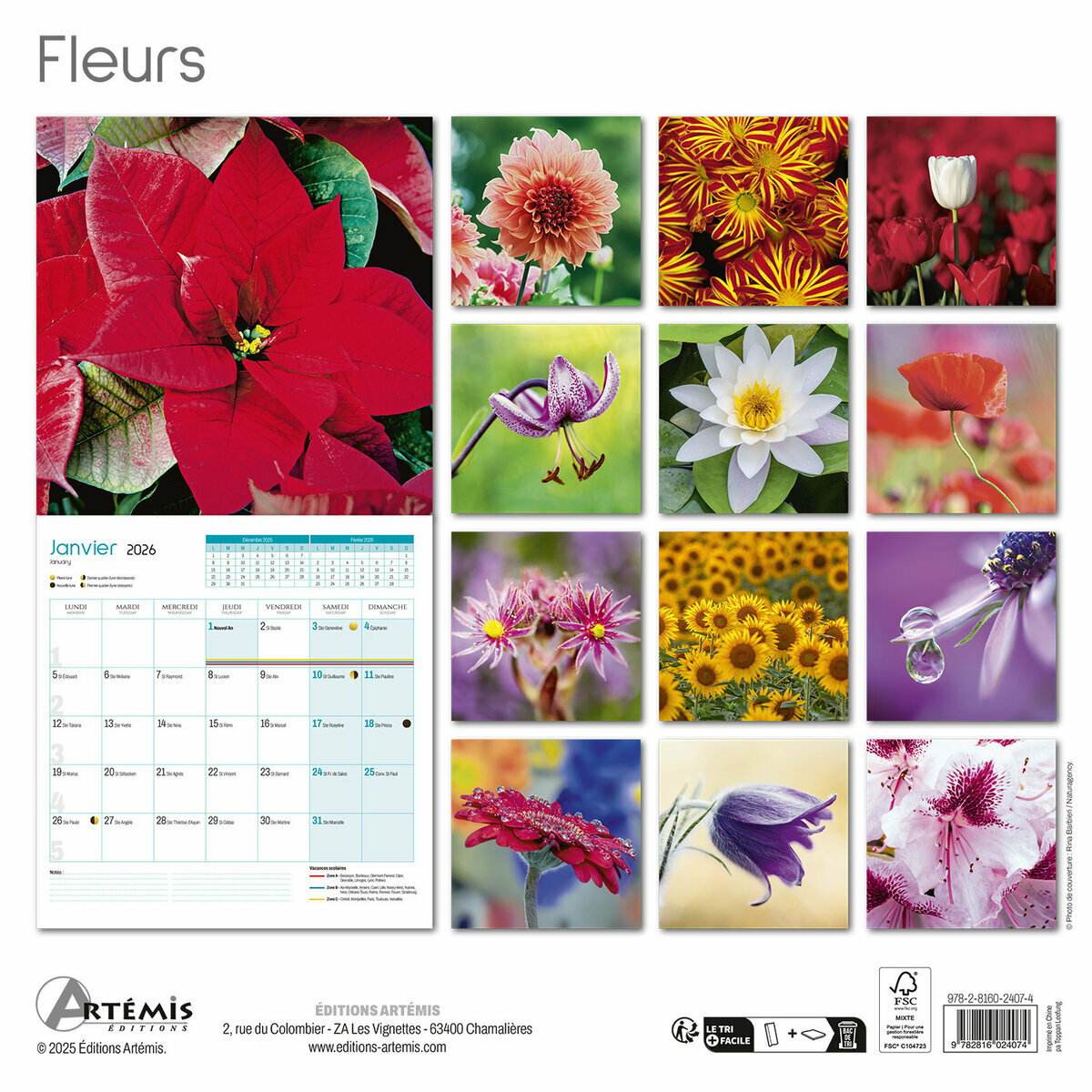 Calendrier Mural William Morris 2025-2026 (16 Mois) - Planificateur Familial Sept 2025 à Déc 2026 - Stickers Inclus - 7
