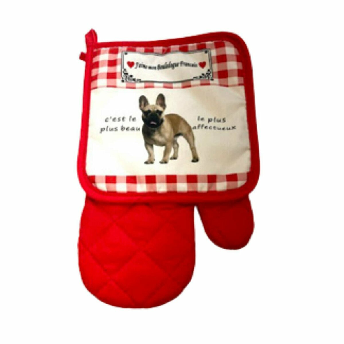 Winkler - Lot Gant/manique Dubout Chat Balade – 100% Coton - Protection De Cuisine, Barbecue, Pâtisserie – Dessous De Plat En Tissu – Illustration Dessin Français