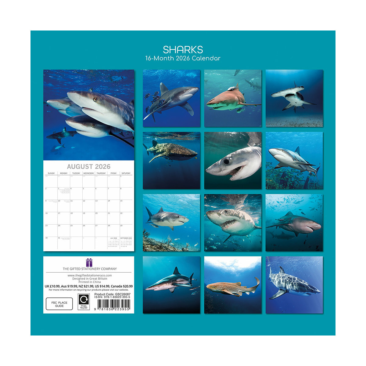 Calendrier 3D 2026 En Papier Sculpté - Motif Requin, Ours, Lapin - 4,8x4,8x9 Cm