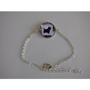 Bijoux bracelet fantaisie photo Cairn terrier - cabochon rond verre 