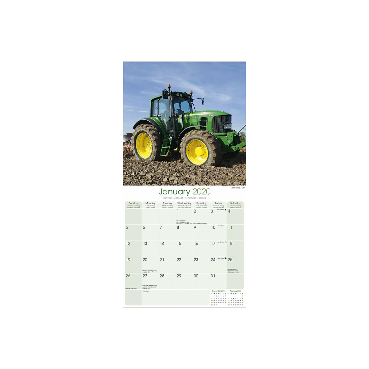 Calendrier 2020 Tracteur