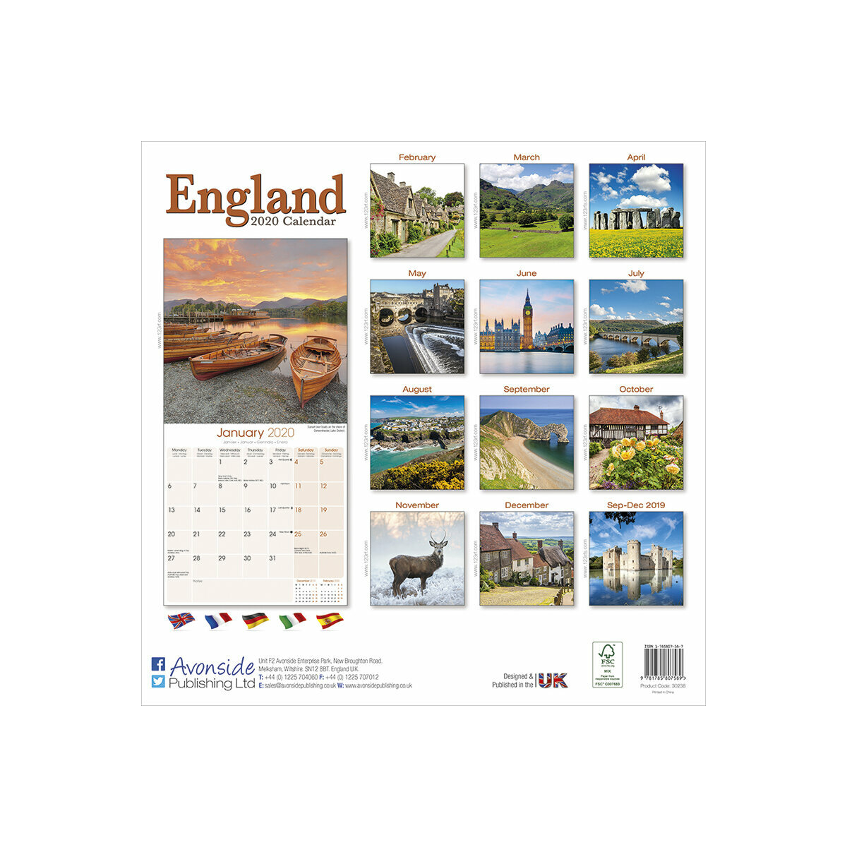 Calendrier 2020 Angleterre