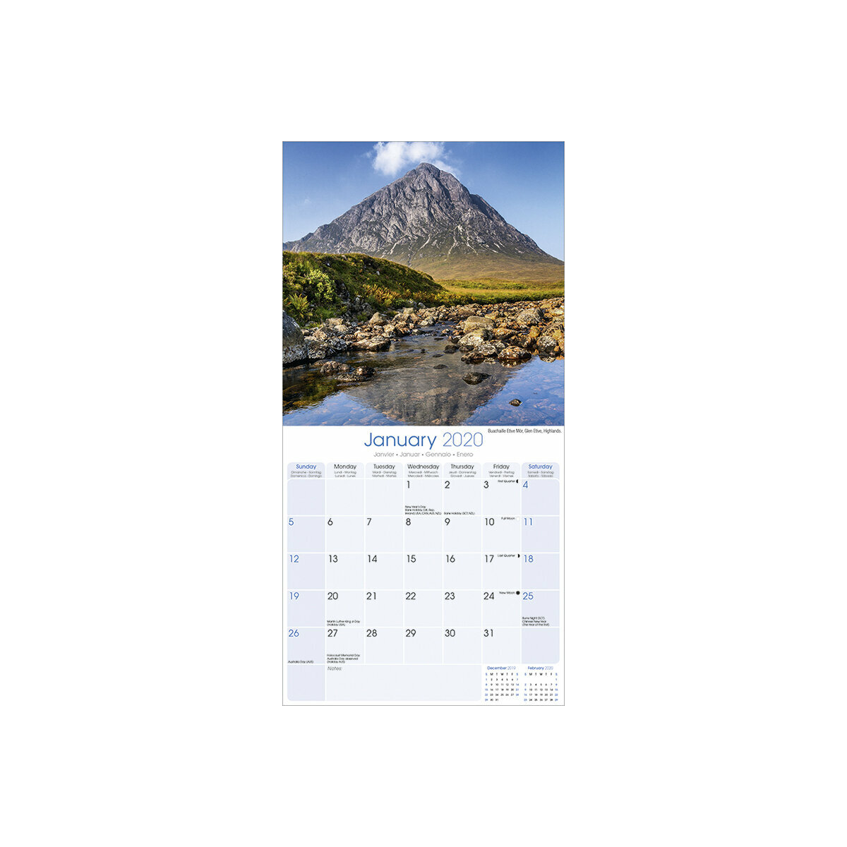 Calendrier 2020 Ecosse