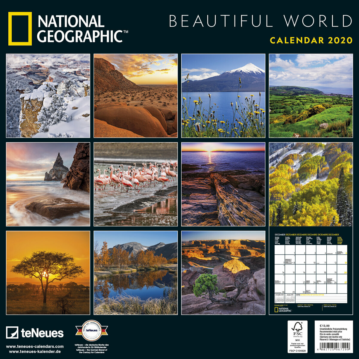 Calendrier 2020 National Geographic Le Monde et sa beauté