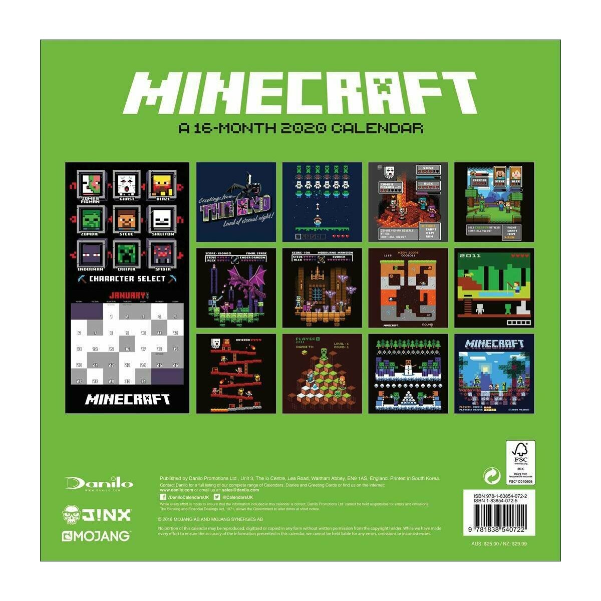 Calendrier 2020 Minecraft