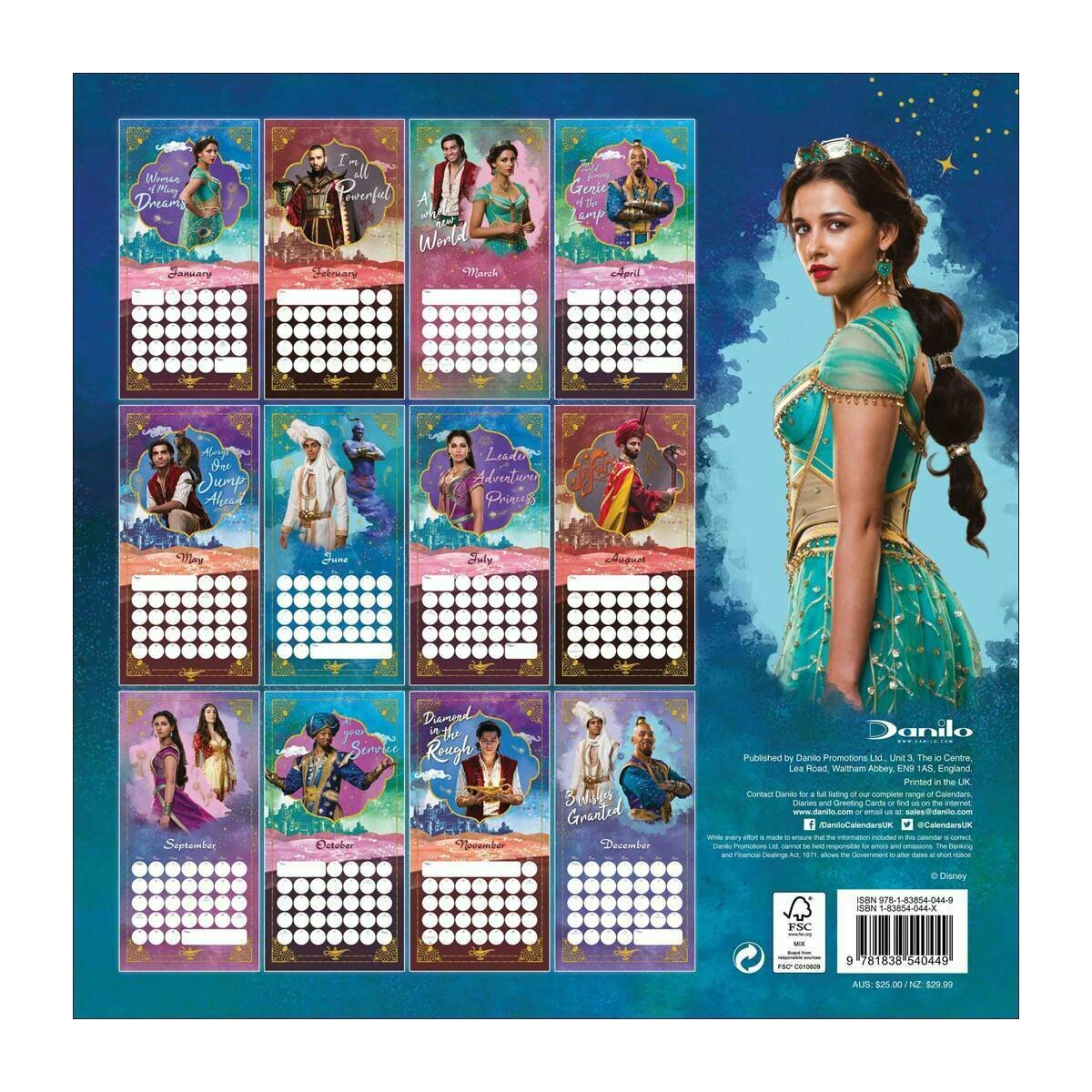 Calendrier 2020 Aladin Disney