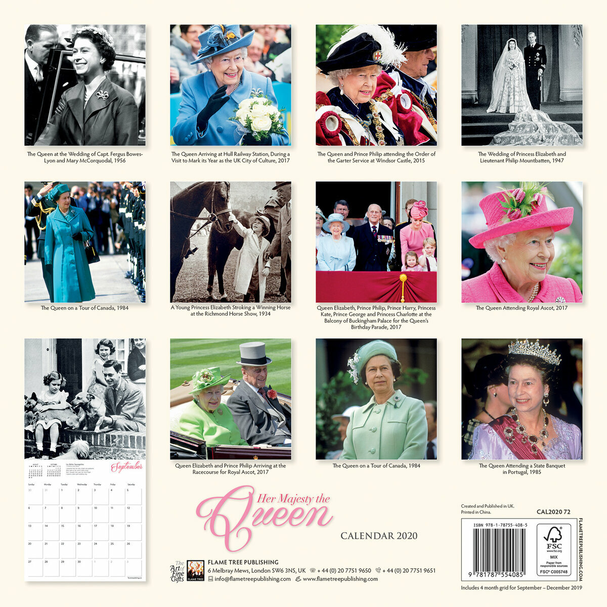 Calendrier 2020 Reine Elisabeth II
