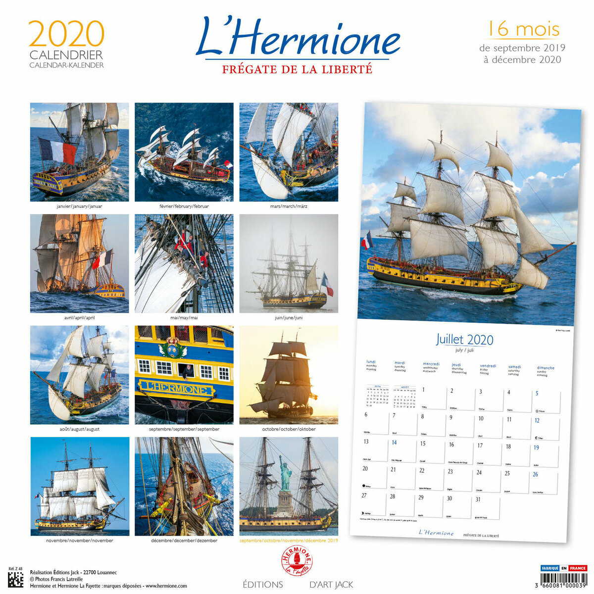 calendrier L'hermione 2020 calendrier L'hermione 2020