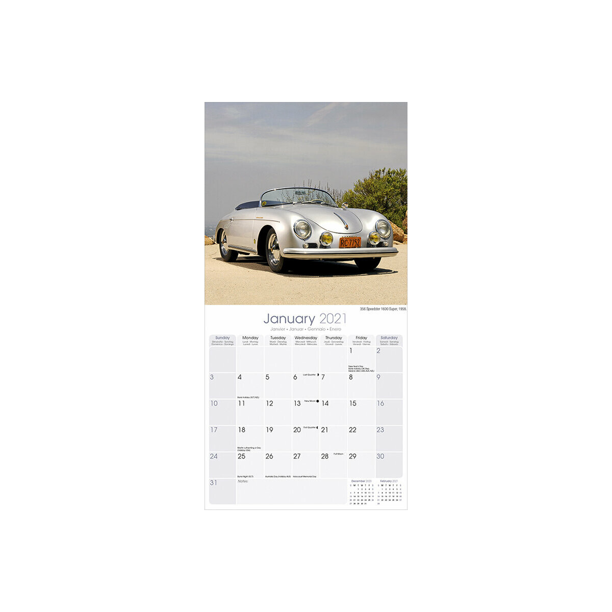 Calendrier 2021 Porsche