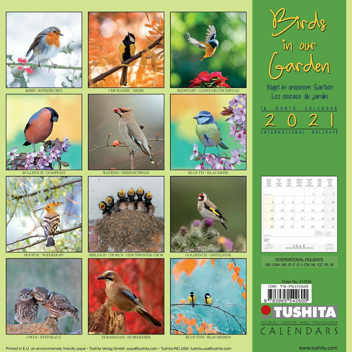 Calendrier 2021 Oiseaux De Nos Jardins calendrier oiseaux 2021