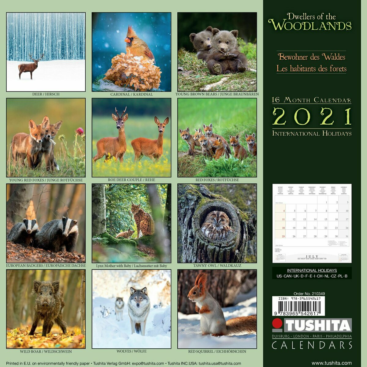 Calendrier 2021 Animaux De La Foret calendrier animaux 2021