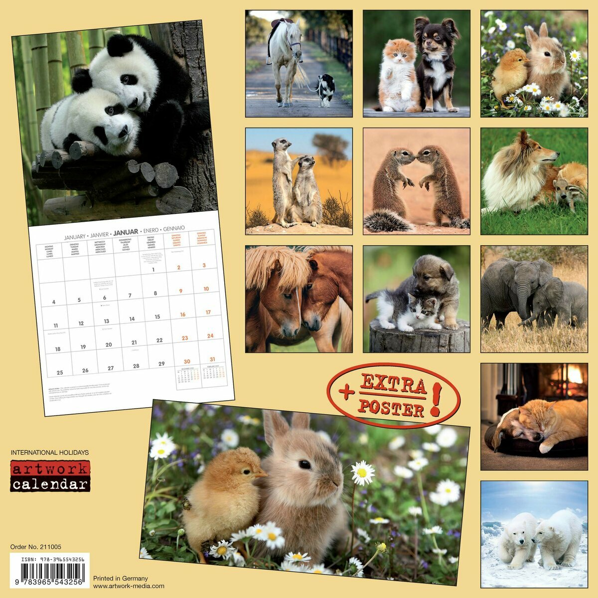 Calendrier 2021 Animaux Avec Poster Offert calendrier animaux 2021