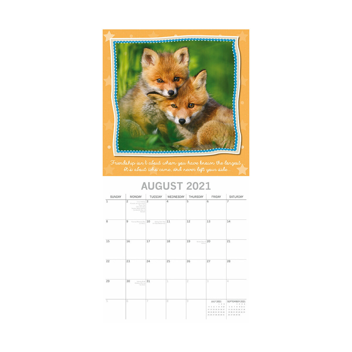 Calendrier 2021 Animaux Meilleurs Amis