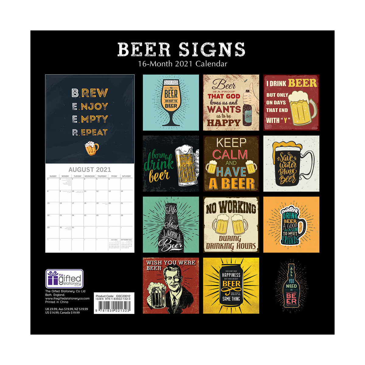 Calendrier 2021 Affiche Retro Biere
