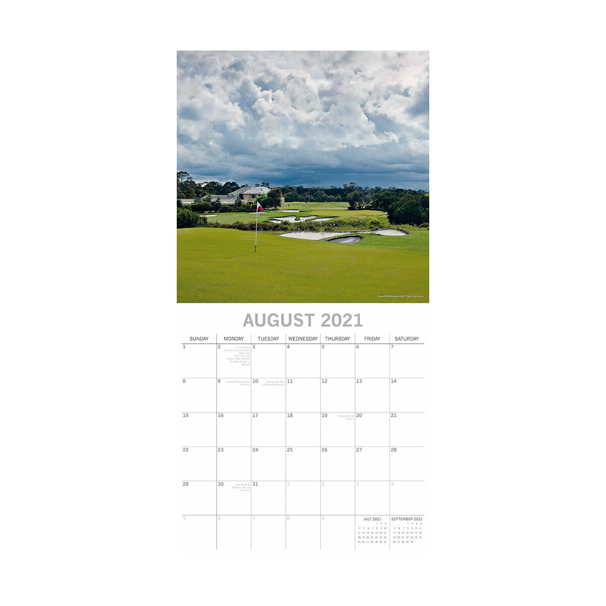 Calendrier 2021 Golf calendrier golf 2021