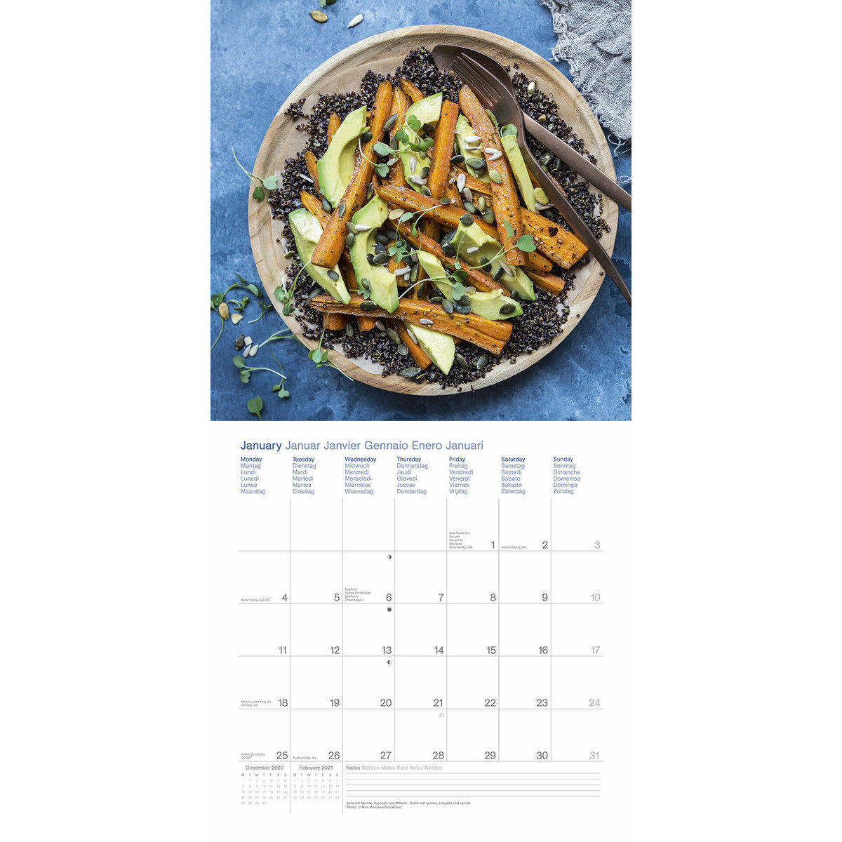 Calendrier 2021 Cuisine Saine Healthy