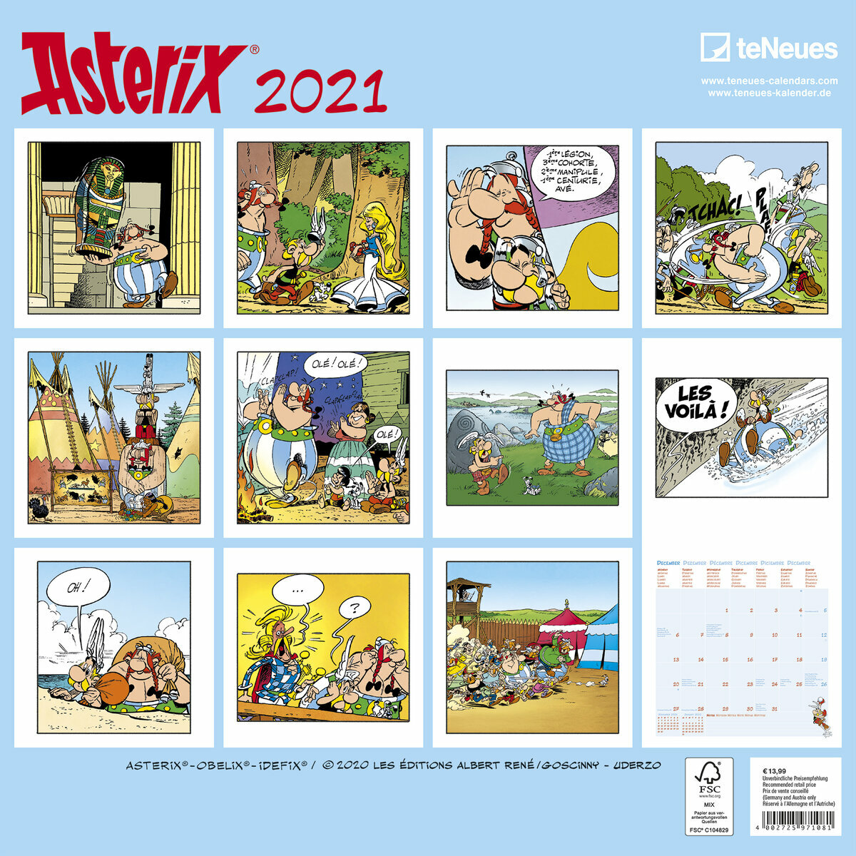 Calendrier Asterix 2021 calendrier 2021 bande dessinée