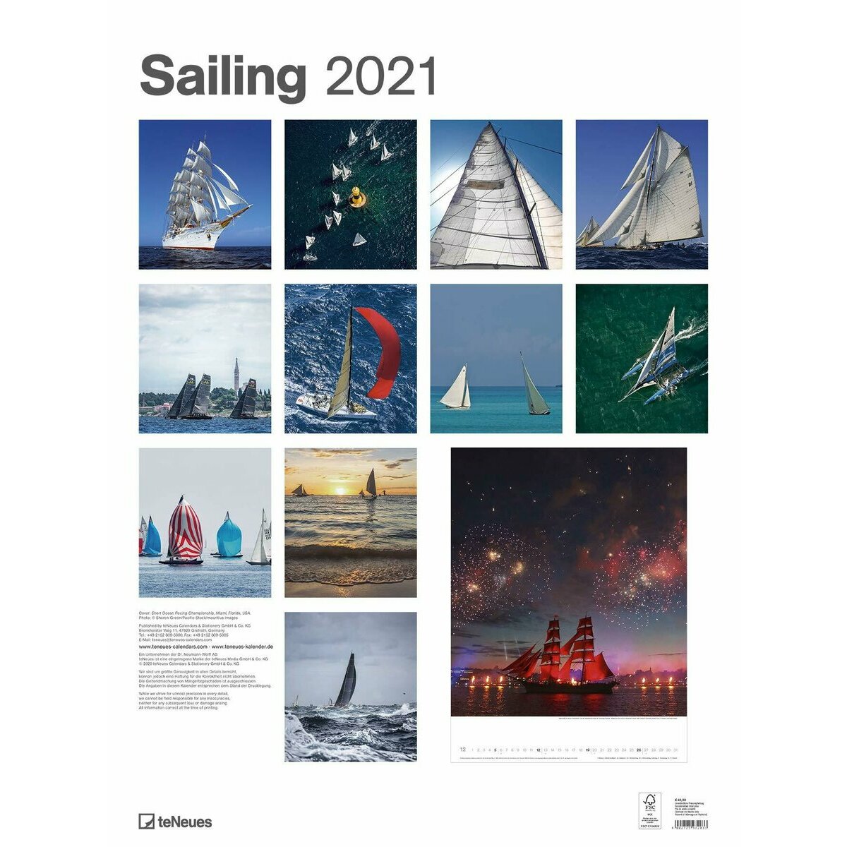 Maxi Calendrier Poster 2021 Voile calendrier voile 2021