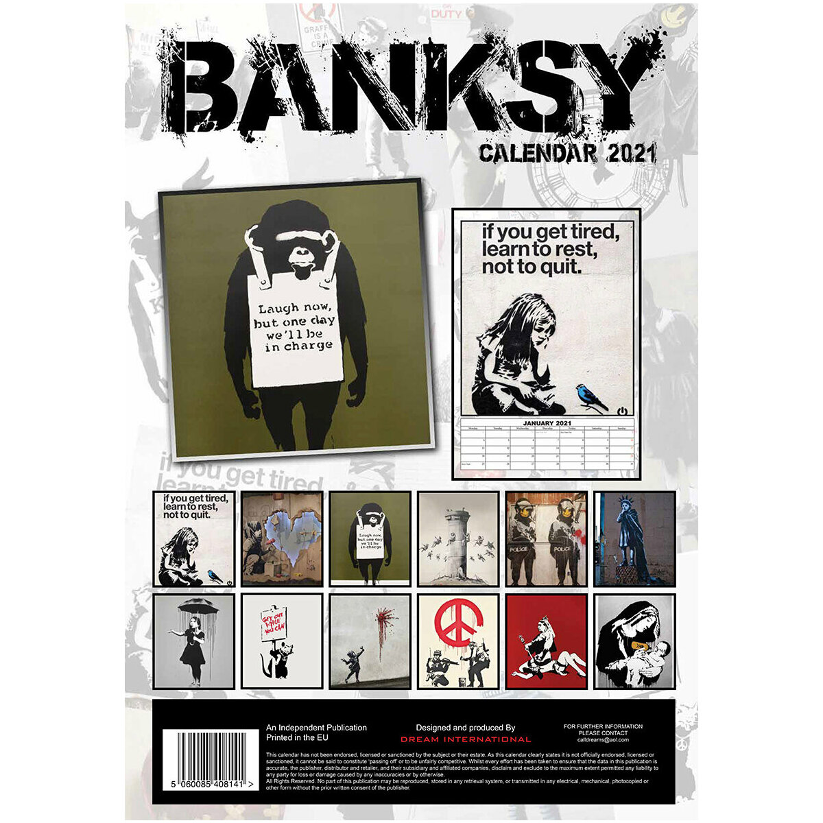 Calendrier 2021 Banksy Format A3 calendrier banksy 2021