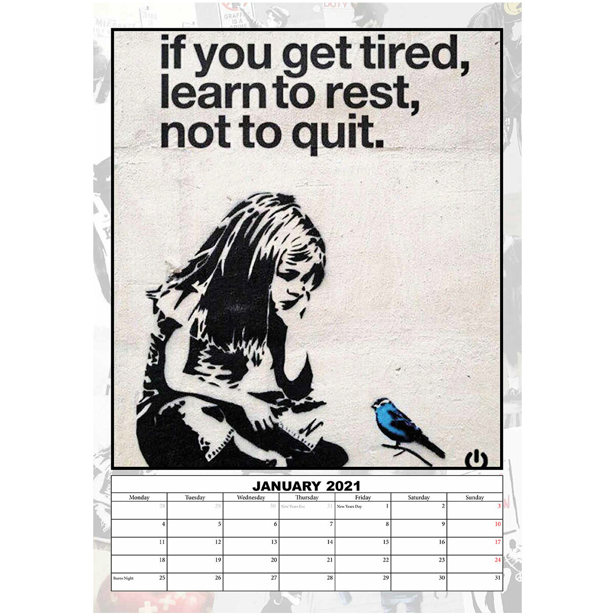 Calendrier 2021 Banksy Format A3 calendrier banksy 2021