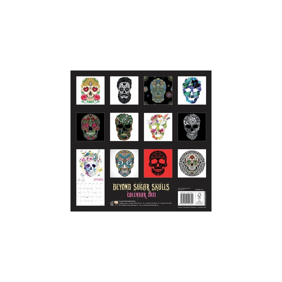 Calendrier 2021 Gothique Sugar Skulls Tete En Sucre