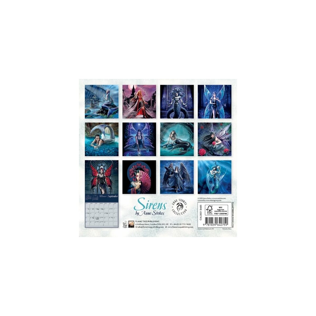 Mini Calendrier 2021 Sirene Anne Stokes calendrier 2021 anne
