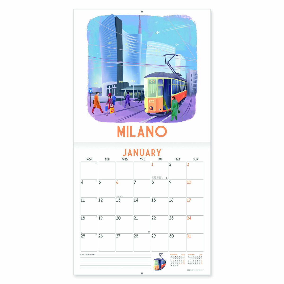 Calendrier 2021 Italie Retro