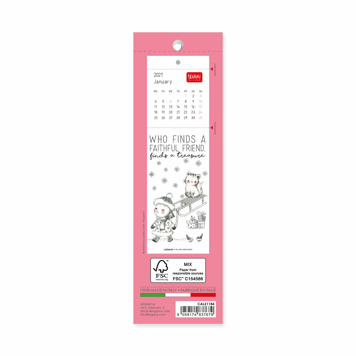Calendrier Marque Page 2021 Chat
