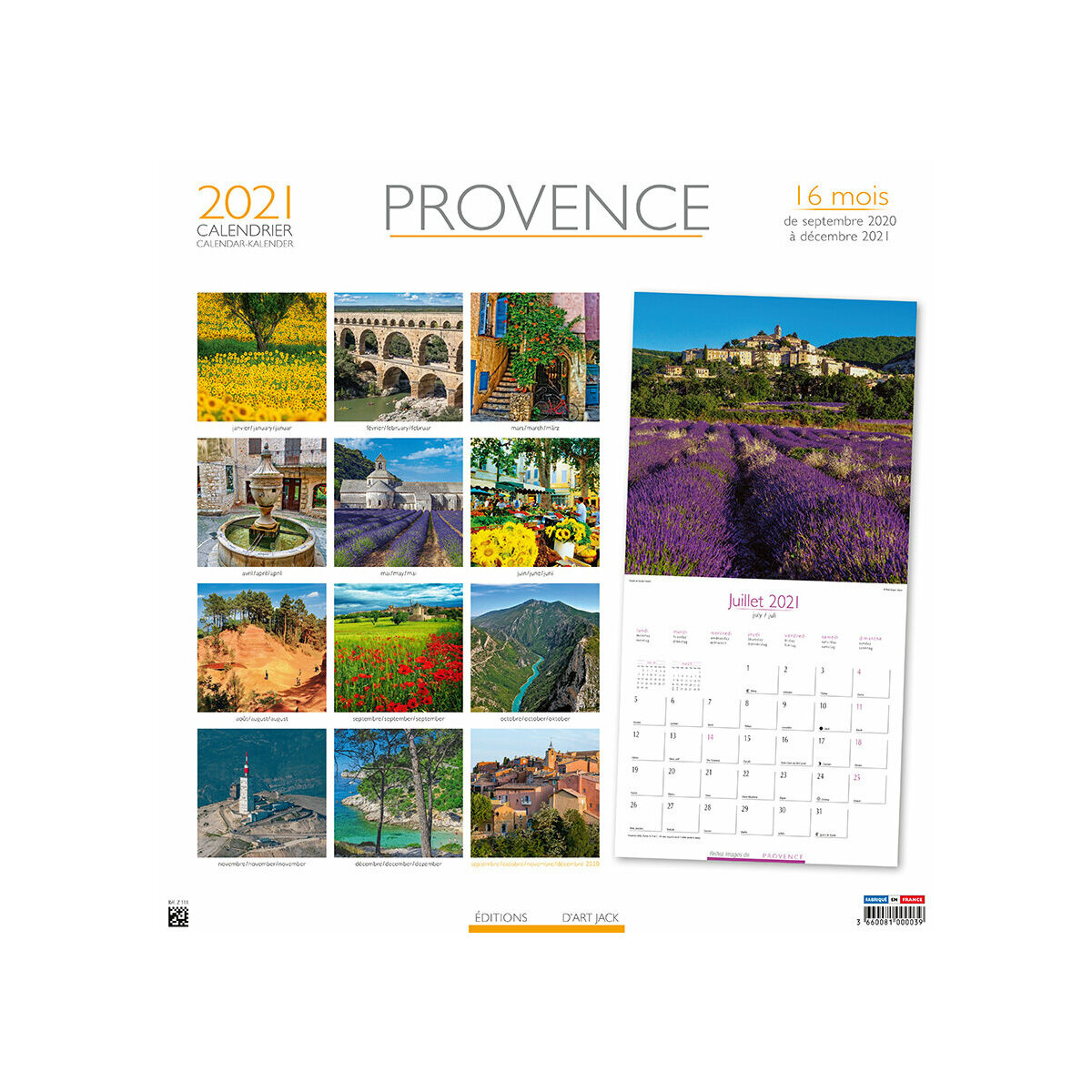 Calendrier 2021 Provence Pique