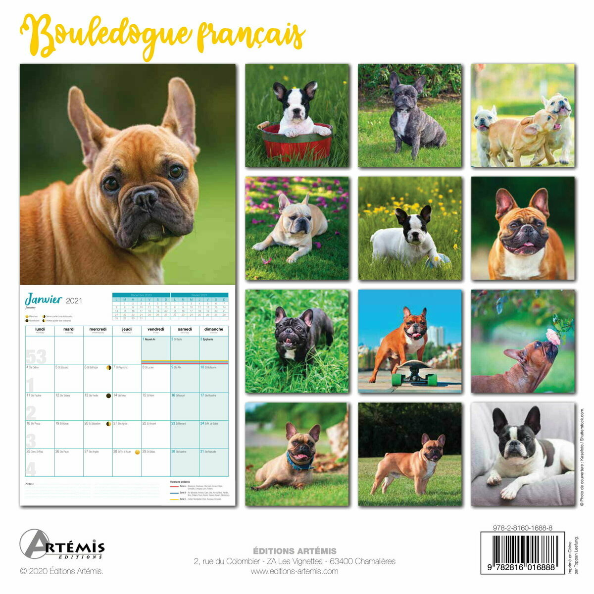 Calendrier 2021 Bouledogue Francais