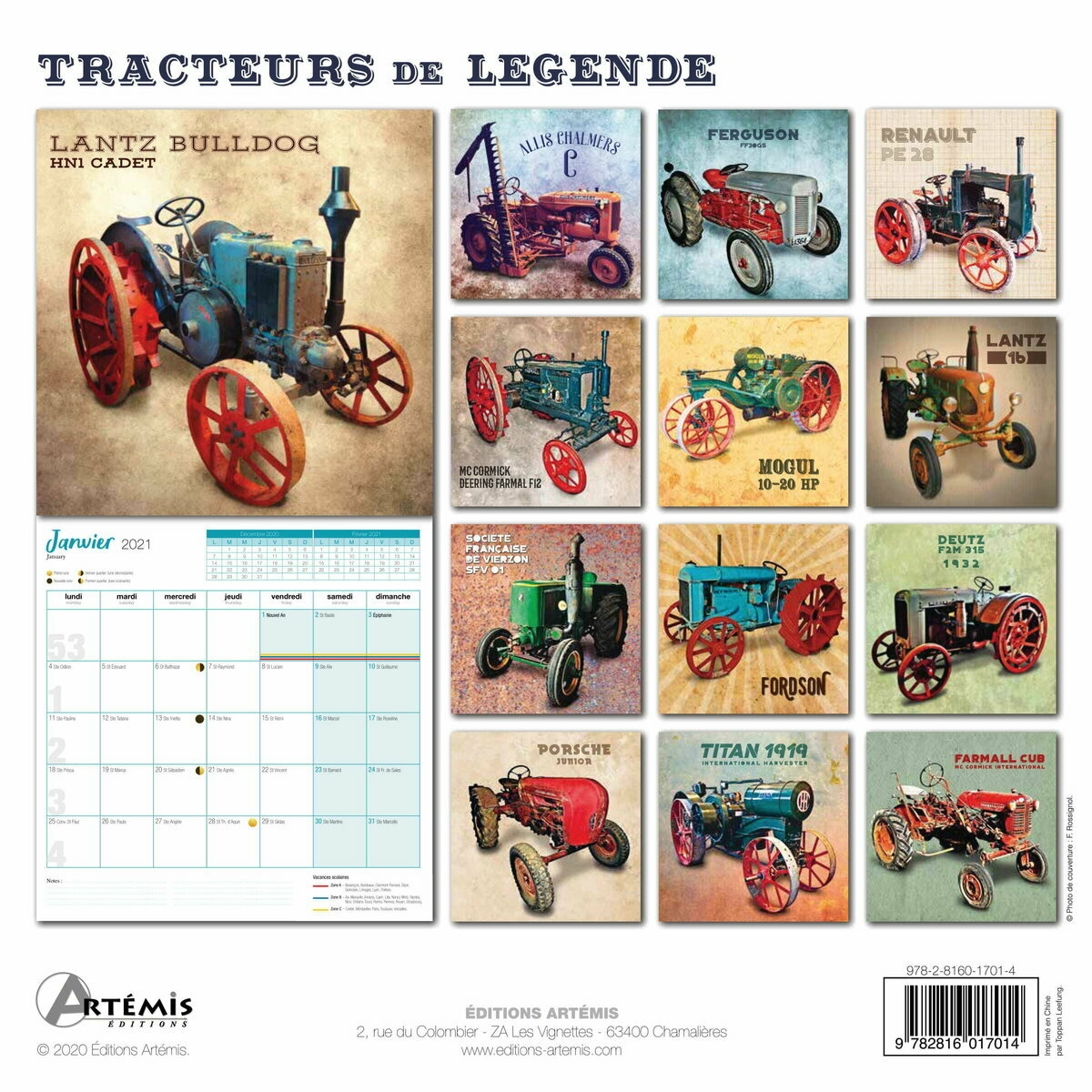 Calendrier 2021 Tracteur Vintage