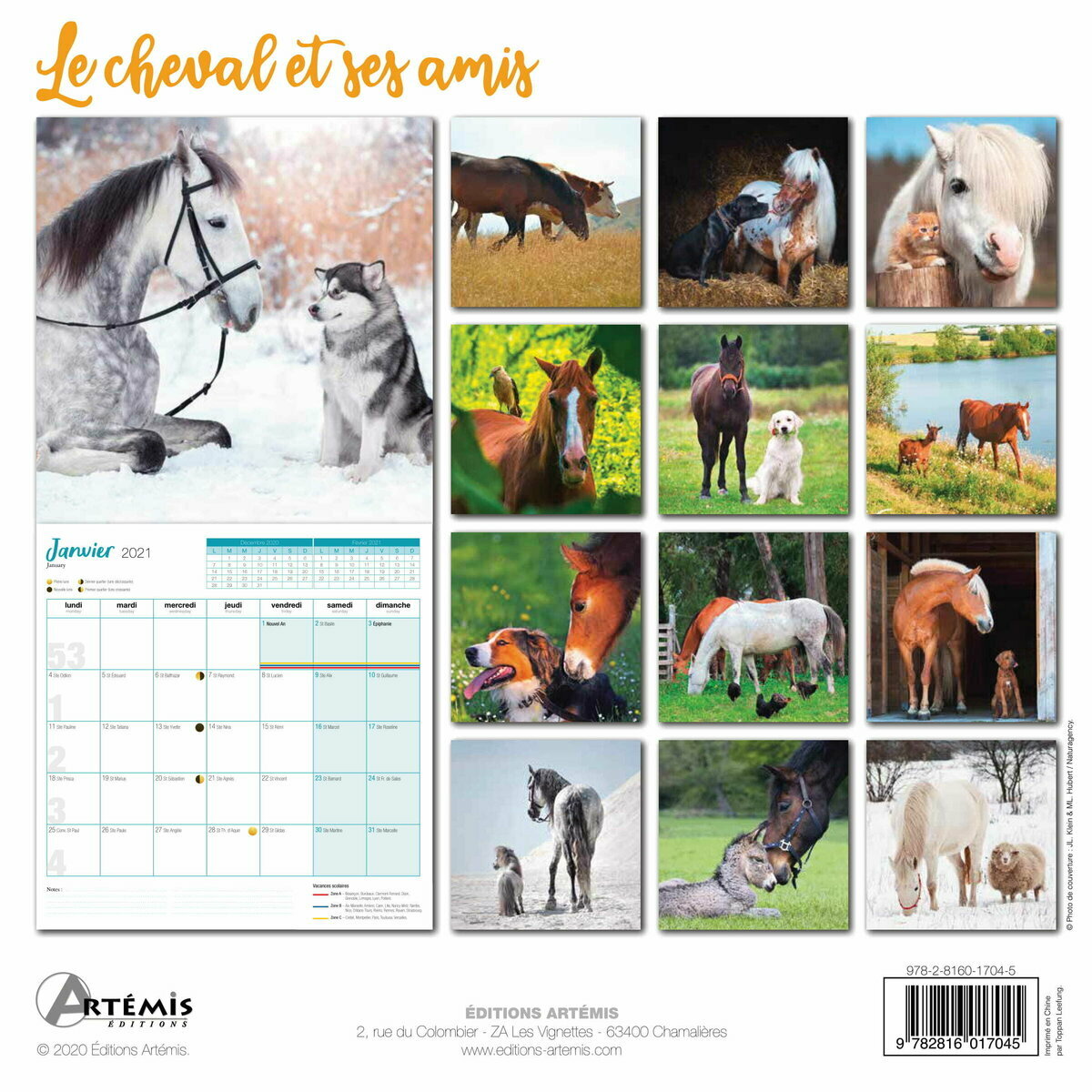 Calendrier 2021 Le cheval et ses amis