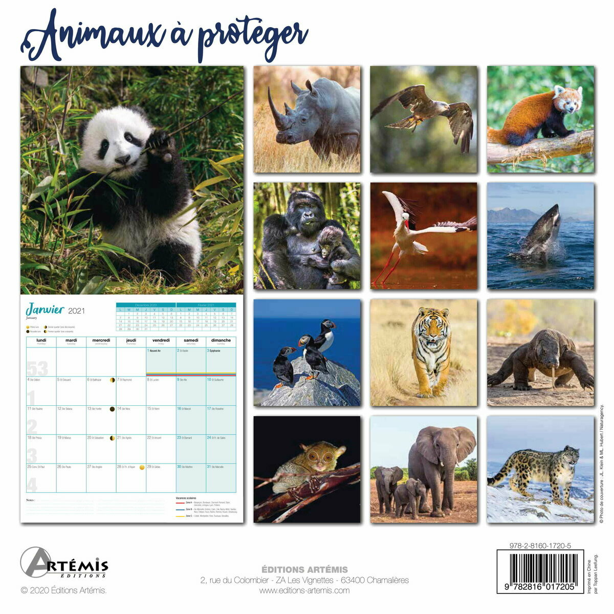 Calendrier 2021 Animaux A Proteger calendrier animaux 2021