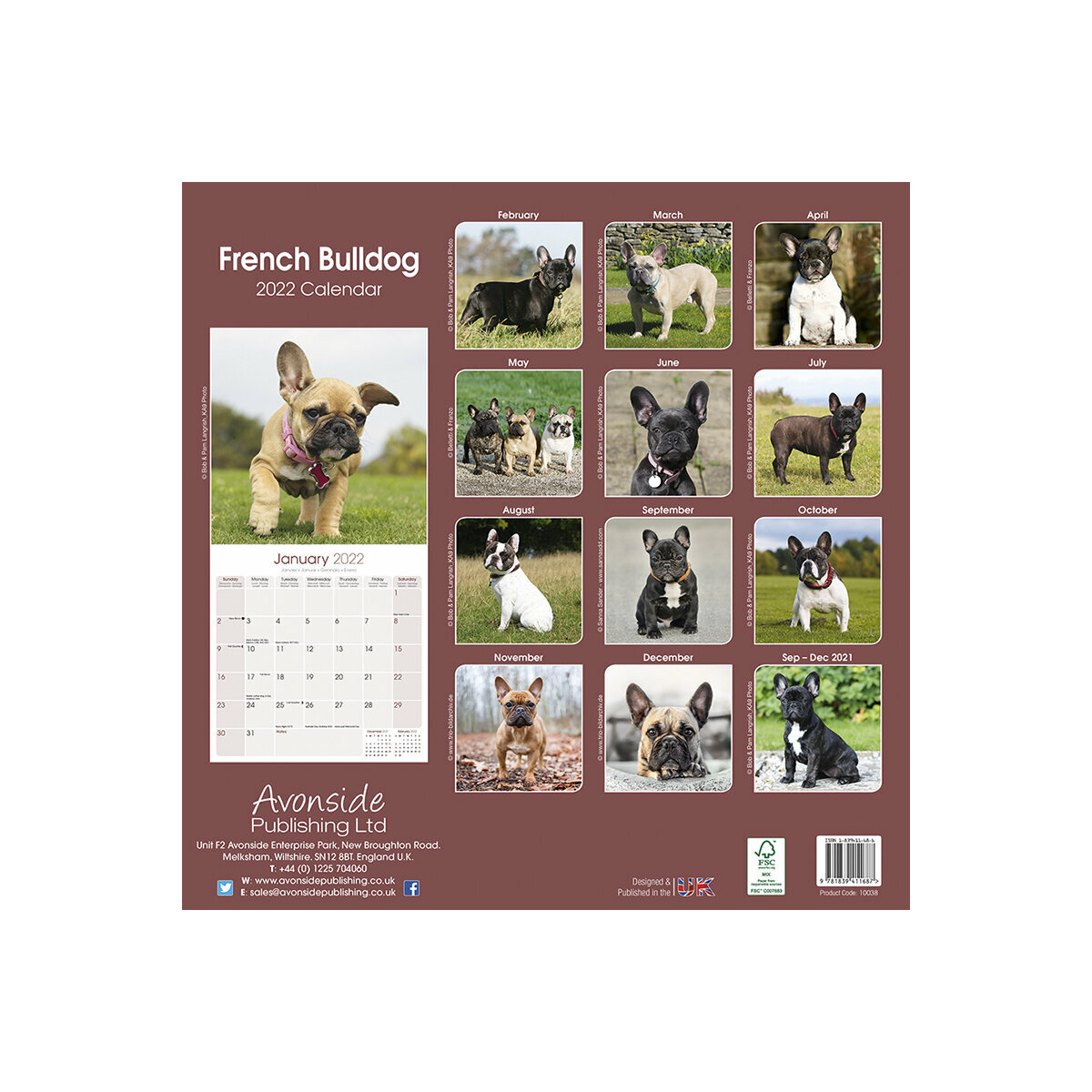 Calendrier 2022 Bouledogue Francais