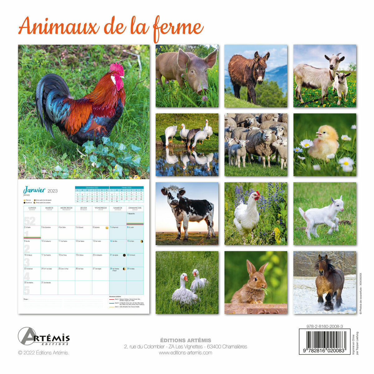 Calendrier 2023 Animaux Calendrier 2023 Animaux De La Ferme