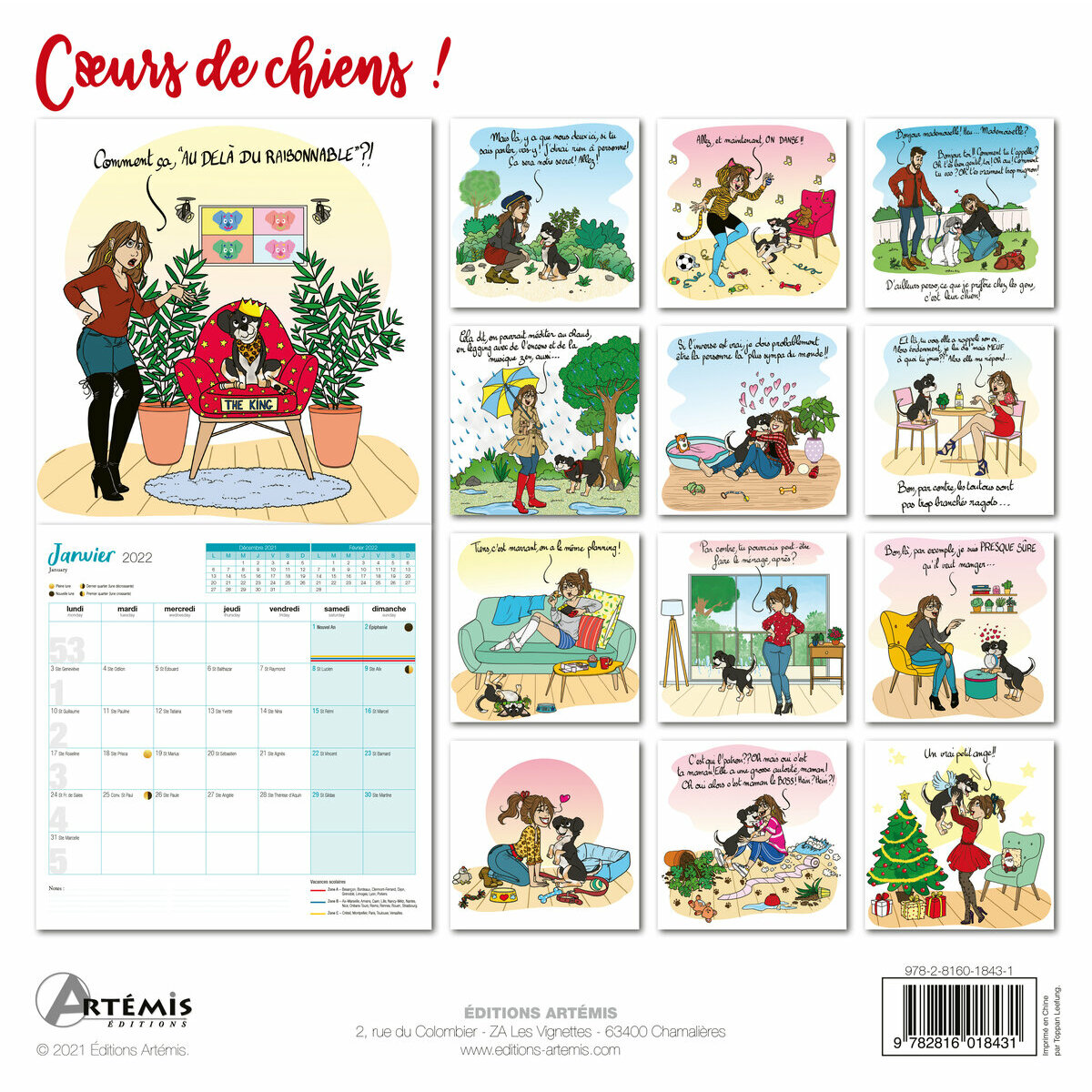 Calendrier 2022 BD humoristique Marie Crayon