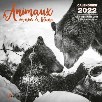 Calendrier 2022 Animaux sauvages noir et blanc