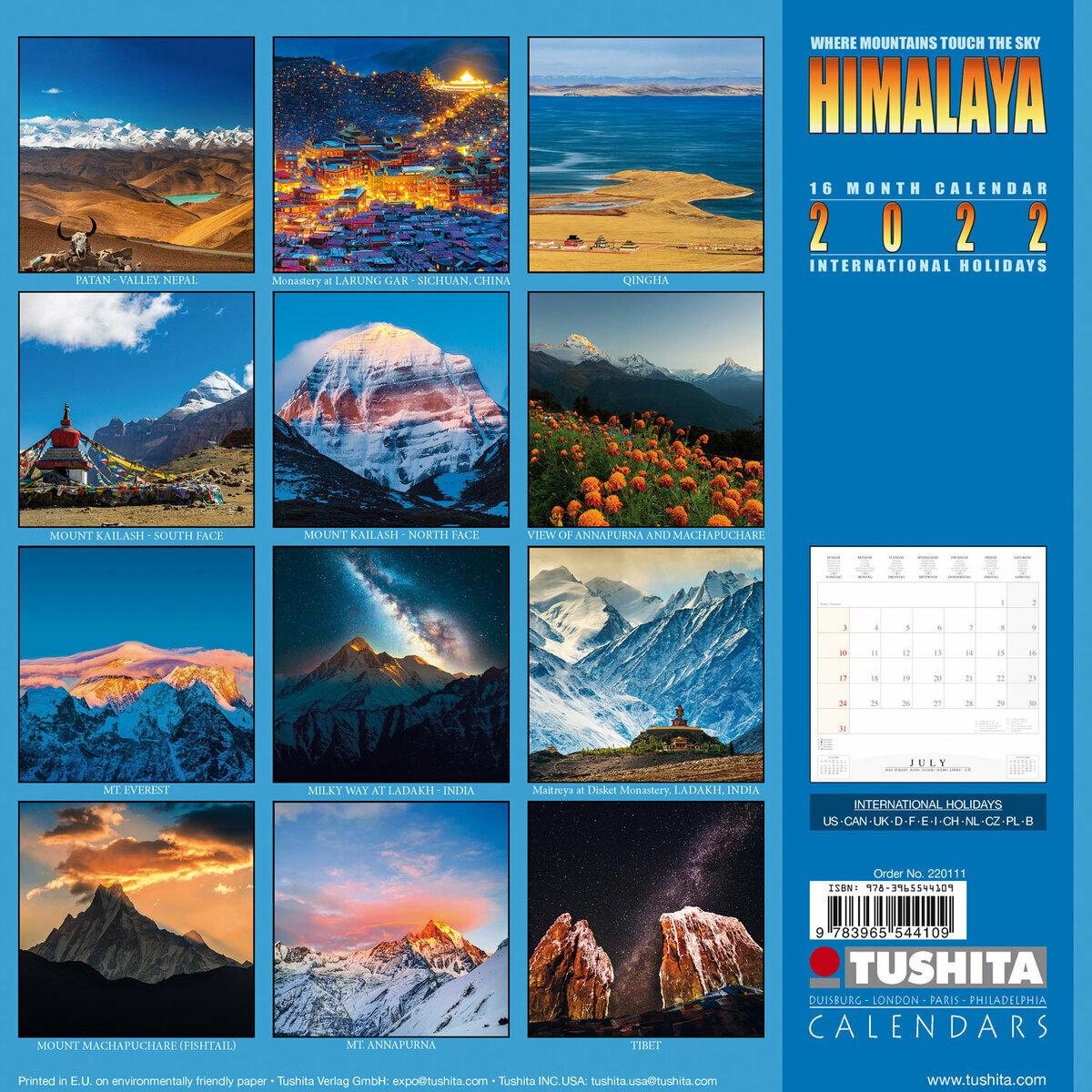 Calendrier 2022 Montagnes de l'Himalaya