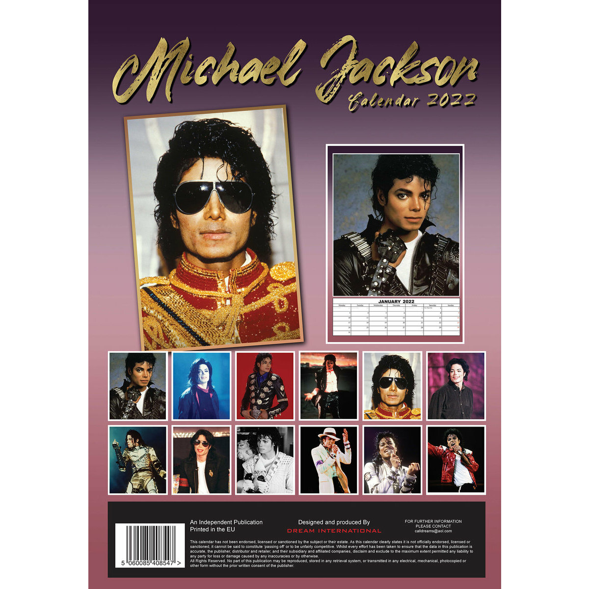 Calendrier 2022 Michael Jackson A3 Calendrier 2022 Michael Jackson A3