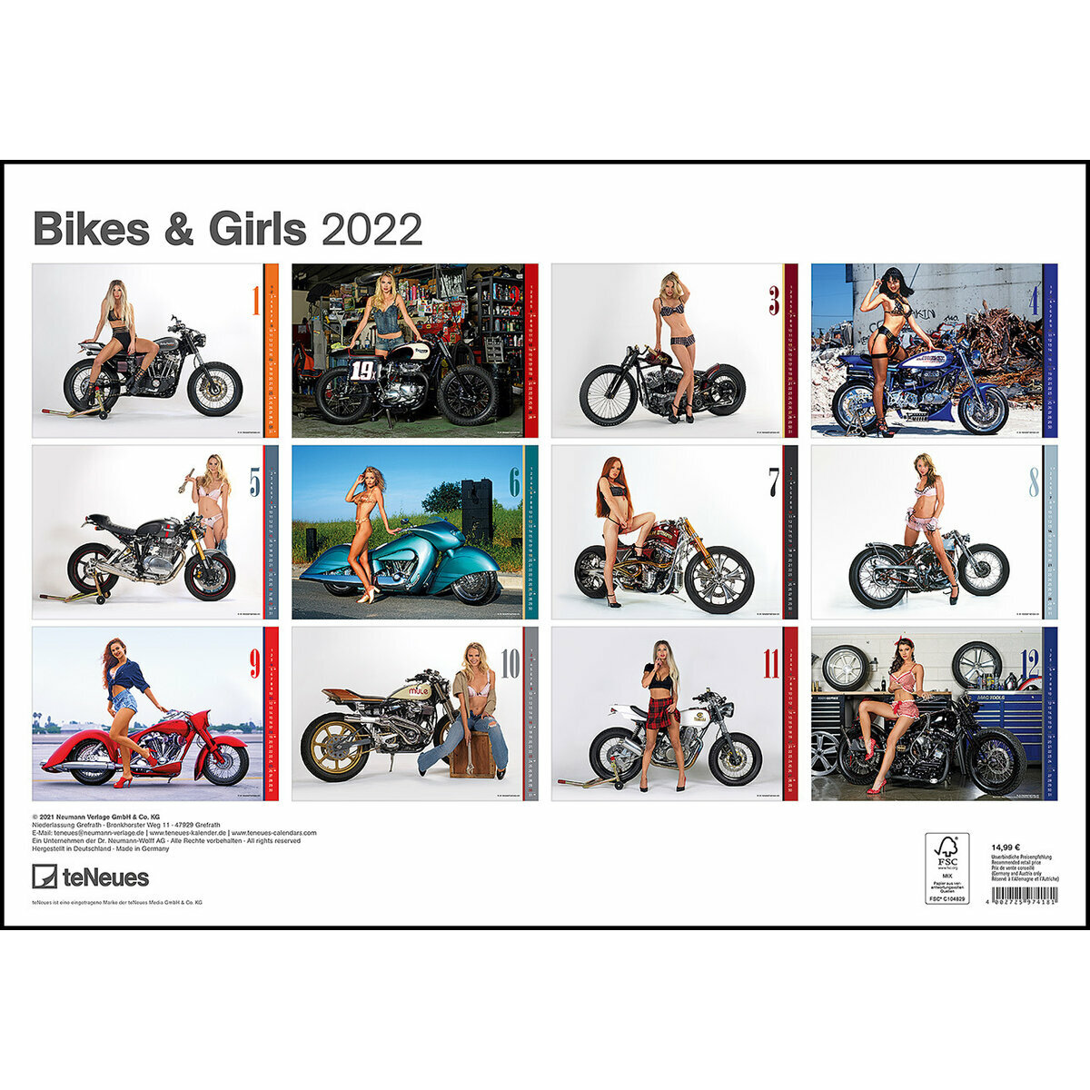 Calendrier Motard 2023 Maxi Calendrier 2022 Sexy Femme Et Moto